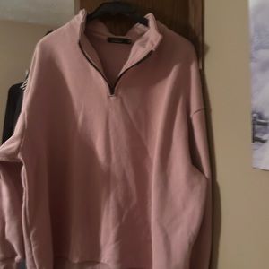 oversized 1/4 zip comfy sweatshirt